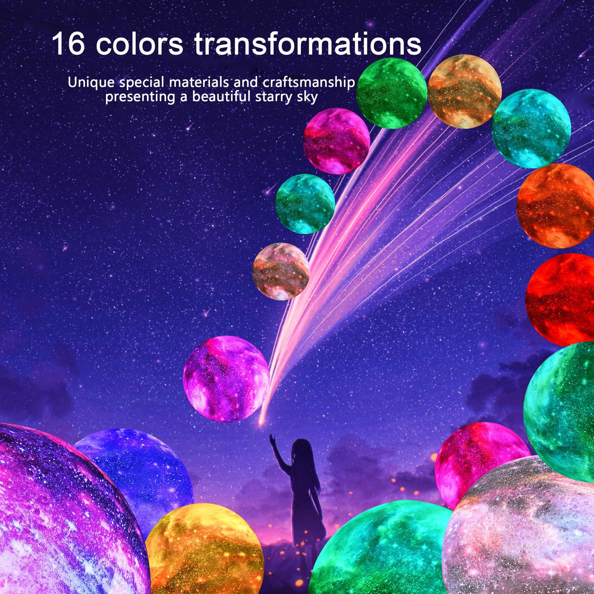 HYODREAM 7.9 inch Large Moon Lamp Galaxy Starry Moon Night Light